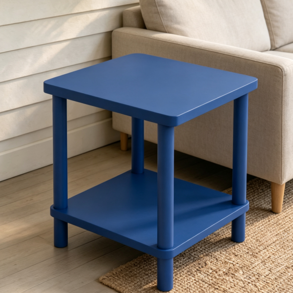 Navy Bamboo 2 Tier Outdoor Side Table